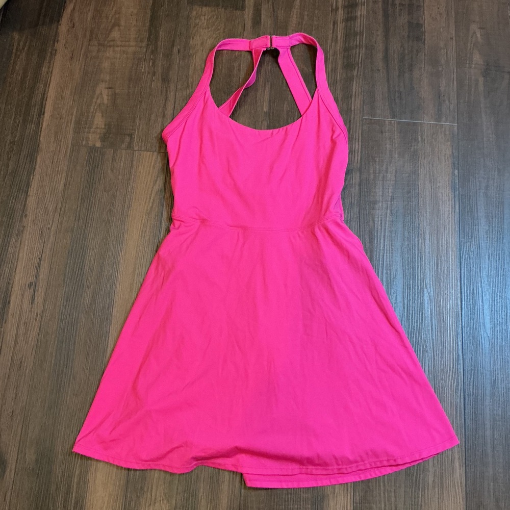 Halara Active Dress Hot Pink Twist Back Built-in Shorts Size M Tennis Pickleball